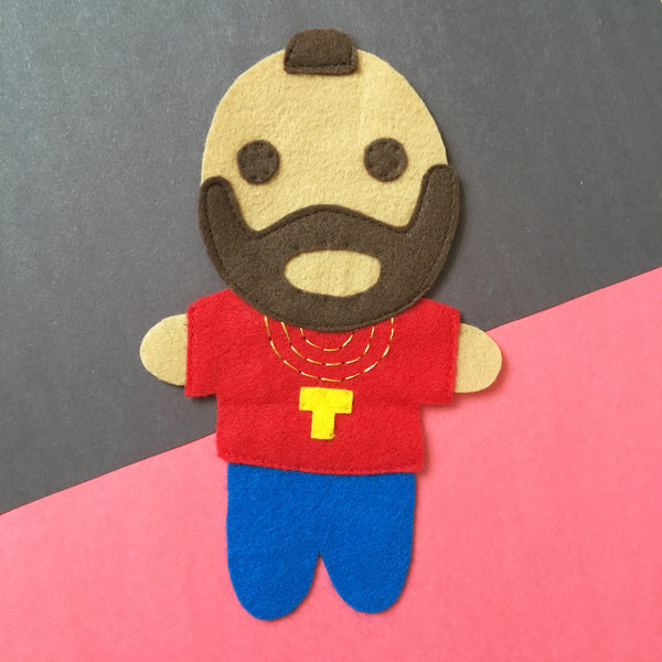 Looks Like Mr. Tee - Iron On Applique/Patch - Made Out of 100% Recycled Felts