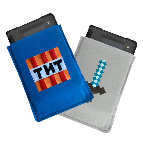Minecraft Handmade Chromebook Case - Recycled Felt Sleeve