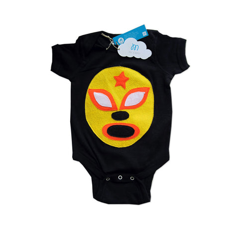 Baby Onesie - Luchador Amarillo - Yellow Mexican Wrestler