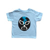 Kid's Cape and Shirt- Luchador Negro - Black Mexican Wrestler Toddler T-Shirt & Blue Cape Combo