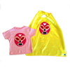 Girl Kid's Shirt- Luchador Rosa - Pink Mexican Wrestler Toddler T-Shirt & Yellow Cape Combo
