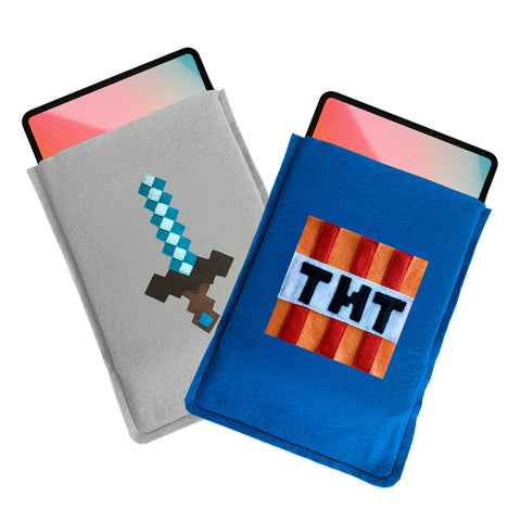 Minecraft Handmade iPad Case - Recycled Felt Sleeve