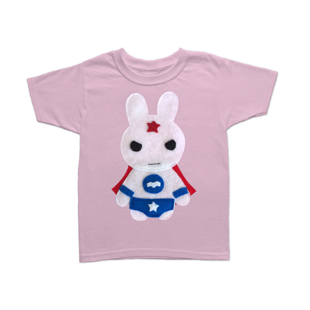 Kids Superhero Shirt - Team Super Animals - Star Bunny