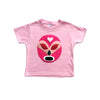 Girl Kid's Shirt- Luchador Rosa - Pink Mexican Wrestler Toddler T-Shirt & Yellow Cape Combo