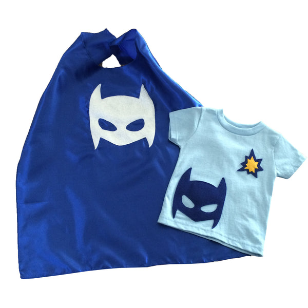 Pow - Superhero Tee & Cape Combo - Blue