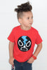 Kids T-shirt - Luchador Negro - Black Mexican Wrestler Kids (Red) Shirt