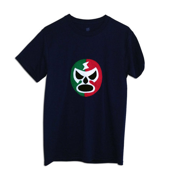 Luchador Rojo + Verde - Red + Green Mexican Wrestler Men's T-Shirt