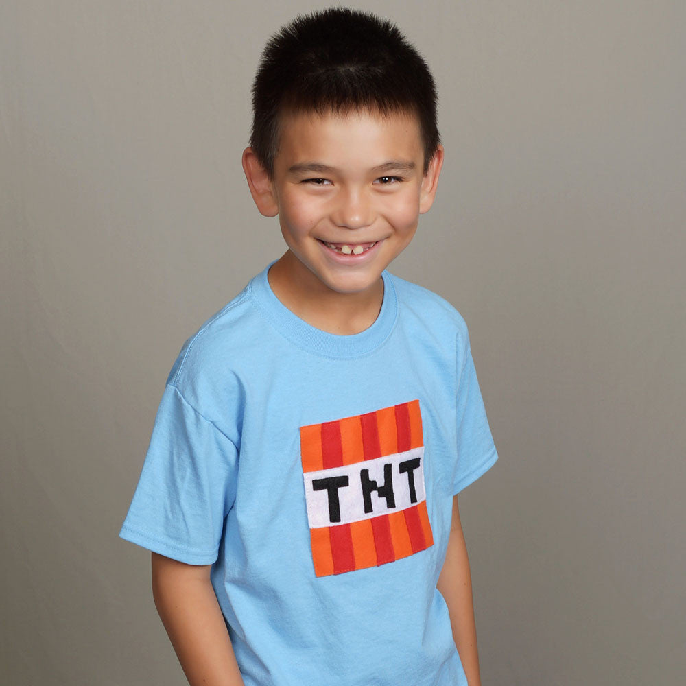 TNT - Minecraft Inspired - Kids Light Blue T-Shirt